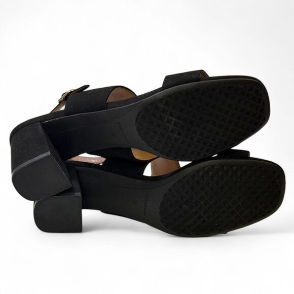 AEROSOLES Emmex Heel Black Faux Suede Dress Sandals, NEW! Size 11 Wide - Picture 6 of 6